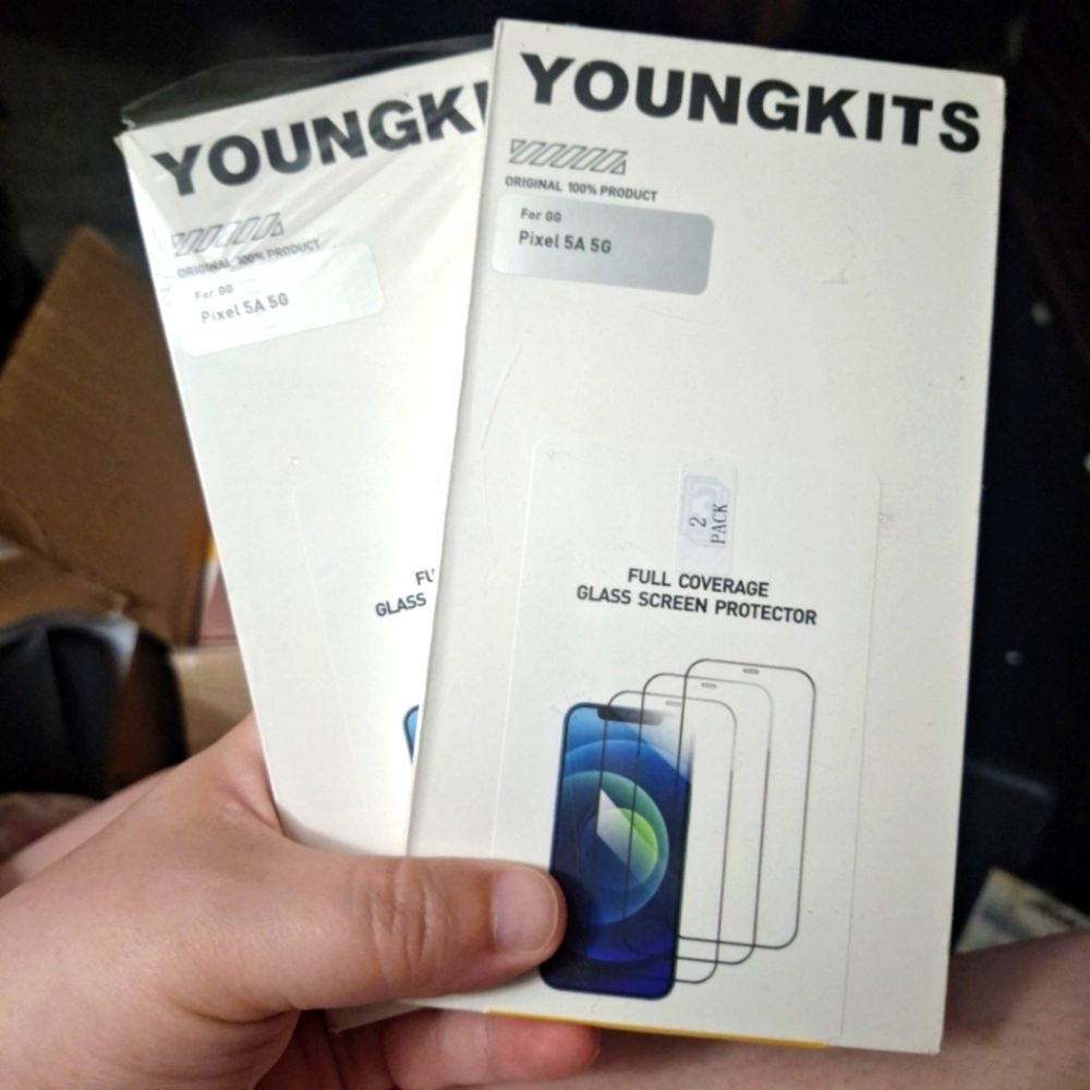 2 boxes Google pixel 5a 5g full coverage glass screen protectors 2 pack